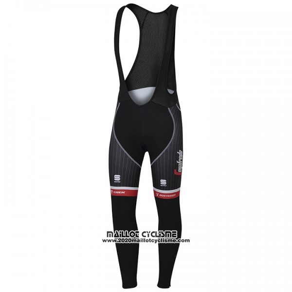 2017 Maillot Ciclismo Trek Segafredo Rouge et Noir Manches Longues et Cuissard